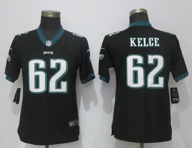 Women Philadelphia Eagles 62 Kelce Black Vapor Untouchable Nike Player NFL Jerseys